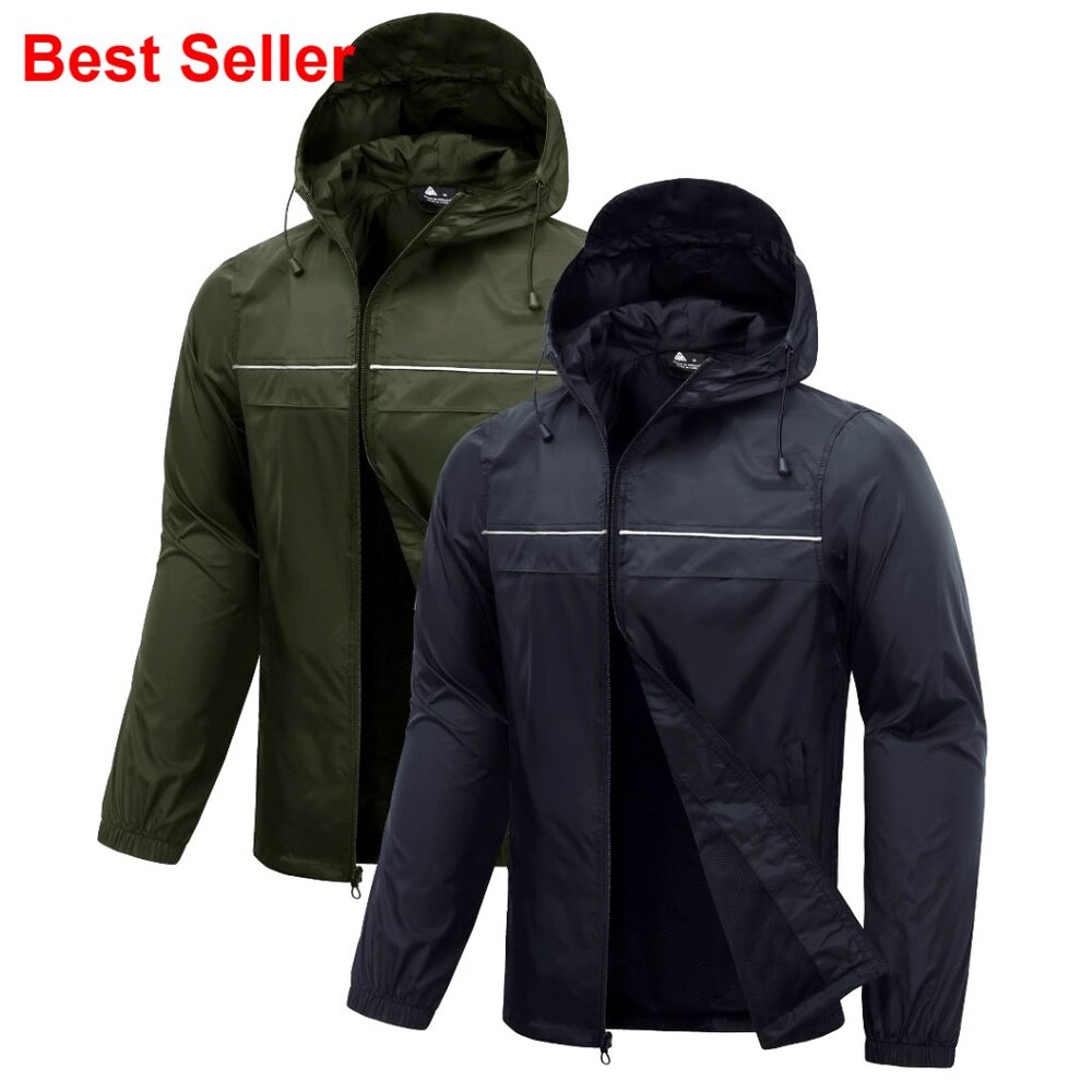 Packable Lightweight Waterproof Rain Jacket Hoode… - image 1
